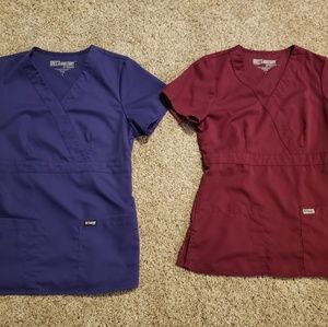 2 greys anatomy scrub shirts